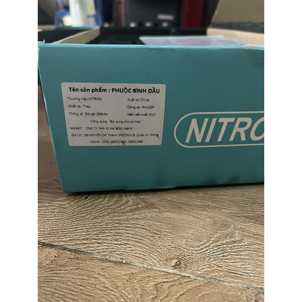 Phuộc Nitron ĐNA Raider Đen Bình Xám 285mm