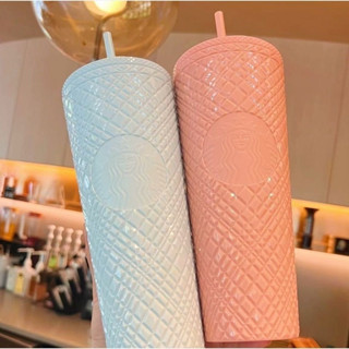 [Hàng sẵn - siêu đẹp] Ly Starbucks Pastel 2 màu hồng - xanh màu ngọt xỉu
