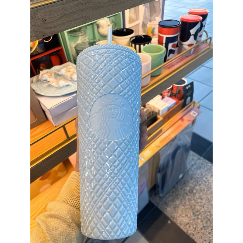 Ly Starbucks Pastel 2 màu hồng - xanh màu ngọt xỉu