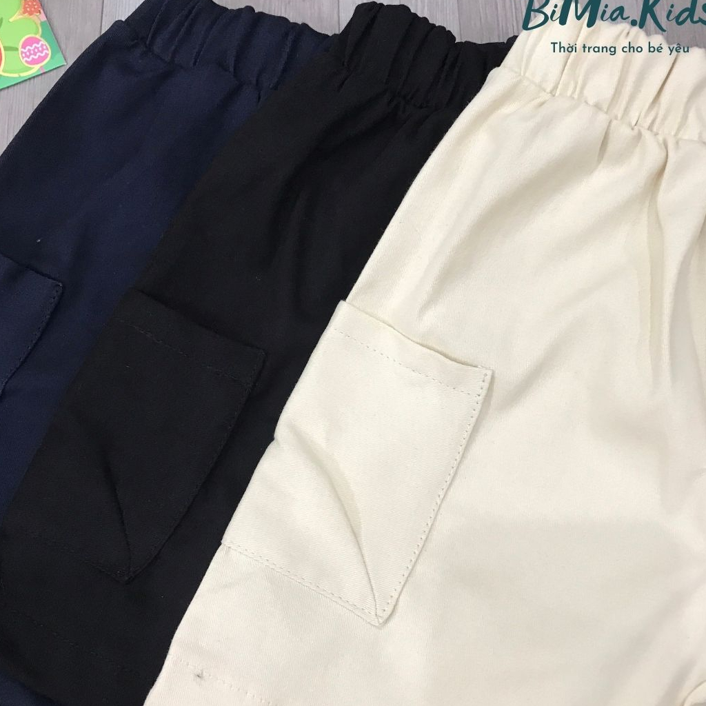 Quần Đùi Cho Bé BIMIA KIDS Chất Kaki Thun Thoáng Mát Cực Xinh
