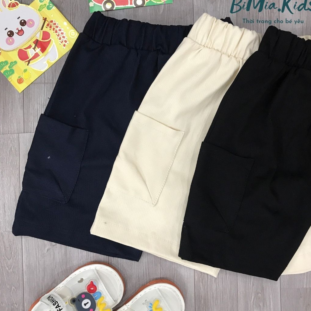 Quần Đùi Cho Bé BIMIA KIDS Chất Kaki Thun Thoáng Mát Cực Xinh