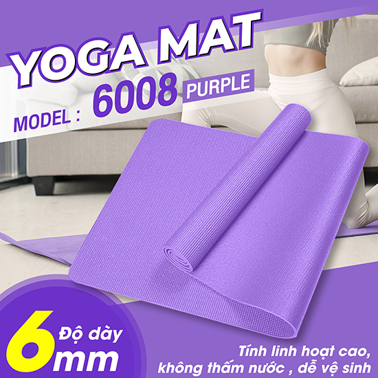 { 3 MÀU}BG Thảm tập yoga tập gym siêu bền loại dày 6mm TPE