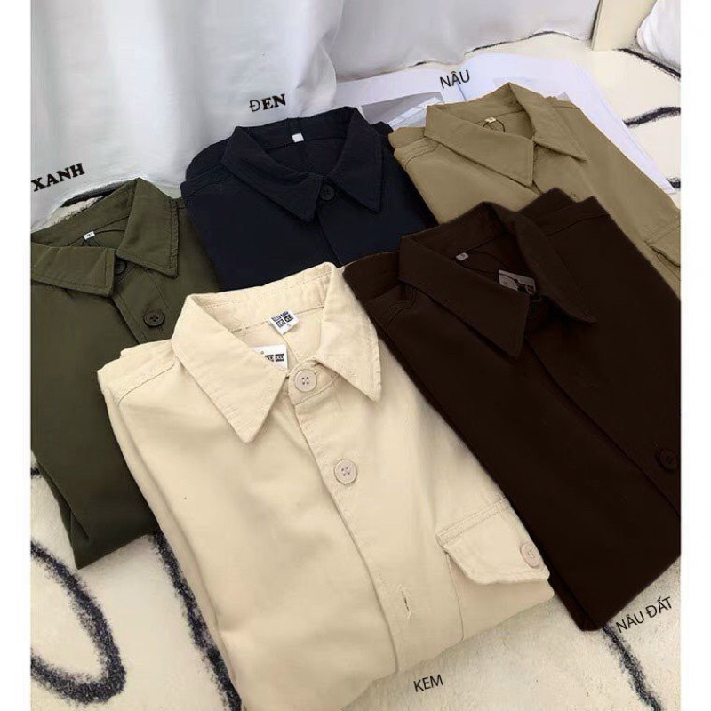 Áo khoác sơ mi Unisex chất kaki dày dặn thoáng mát, form chuẩn đẹp - có thể dùng làm áo khoác Lyihome
