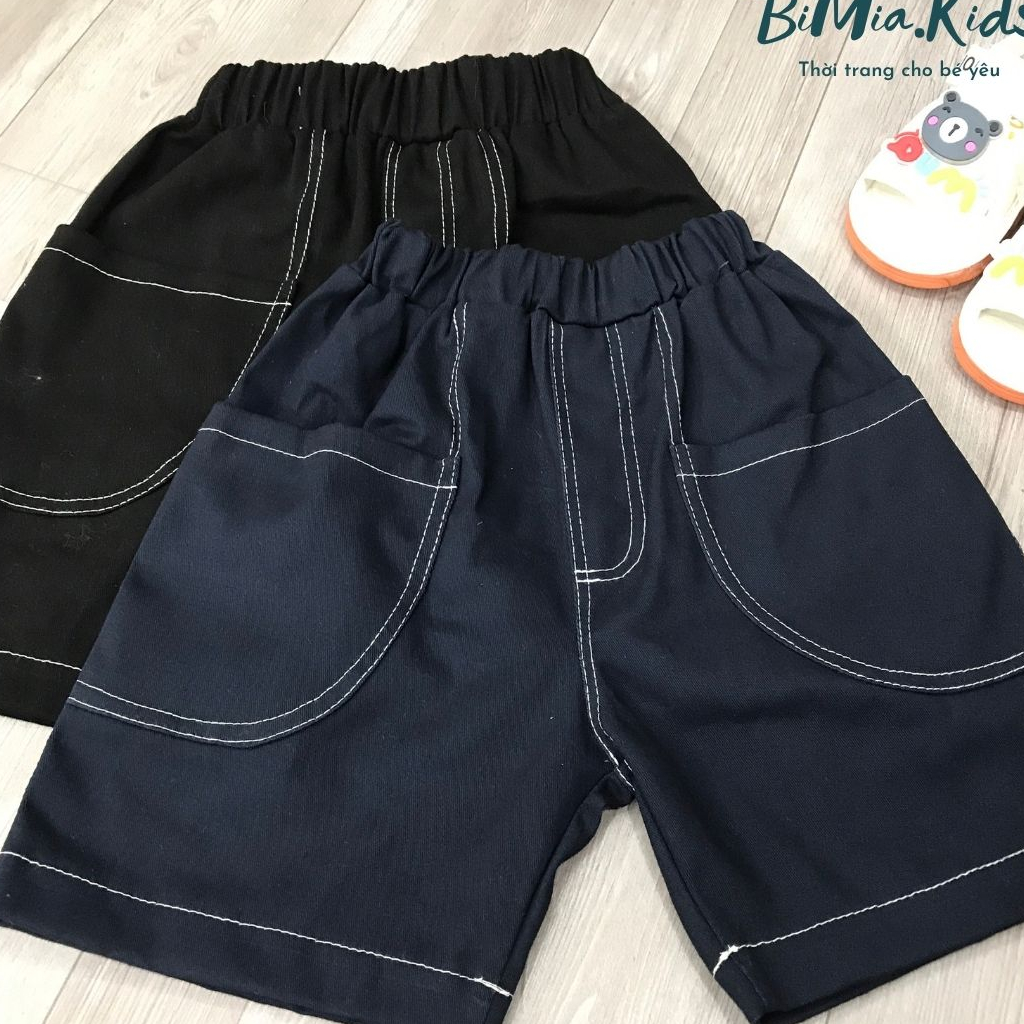 Quần Bé Trai Short Trơn Chất Kaki Thun Mềm Mát Quần Đùi Trơn Bé Trai BIMIA KIDS