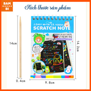 Sổ Than Ma Thuật Cầu Vồng A6 - Sổ Scratch Note 10 tờ