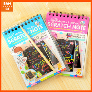 Sổ Than Ma Thuật Cầu Vồng A6 - Sổ Scratch Note 10 tờ