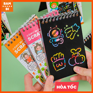 Sổ Than Ma Thuật Cầu Vồng A6 - Sổ Scratch Note 10 tờ