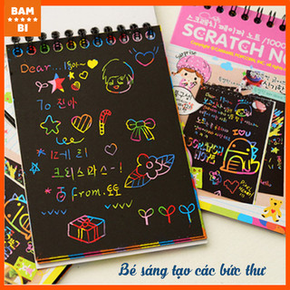 Sổ Than Ma Thuật Cầu Vồng A6 - Sổ Scratch Note 10 tờ