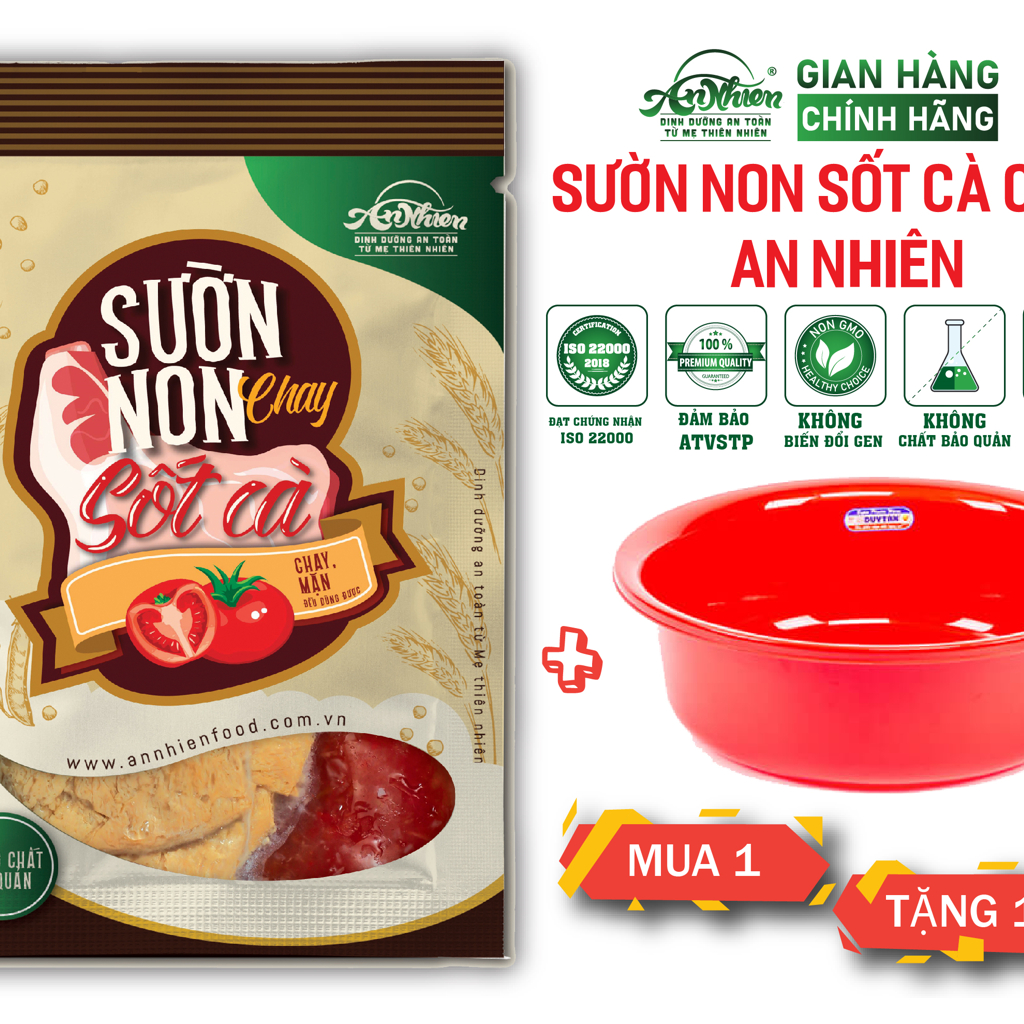CHỈ GIAO TPHCM, Sườn Non Sốt Cà Chay An Nhiên 400g MUA 1 TẶNG 1 THAU SÂU 2T0