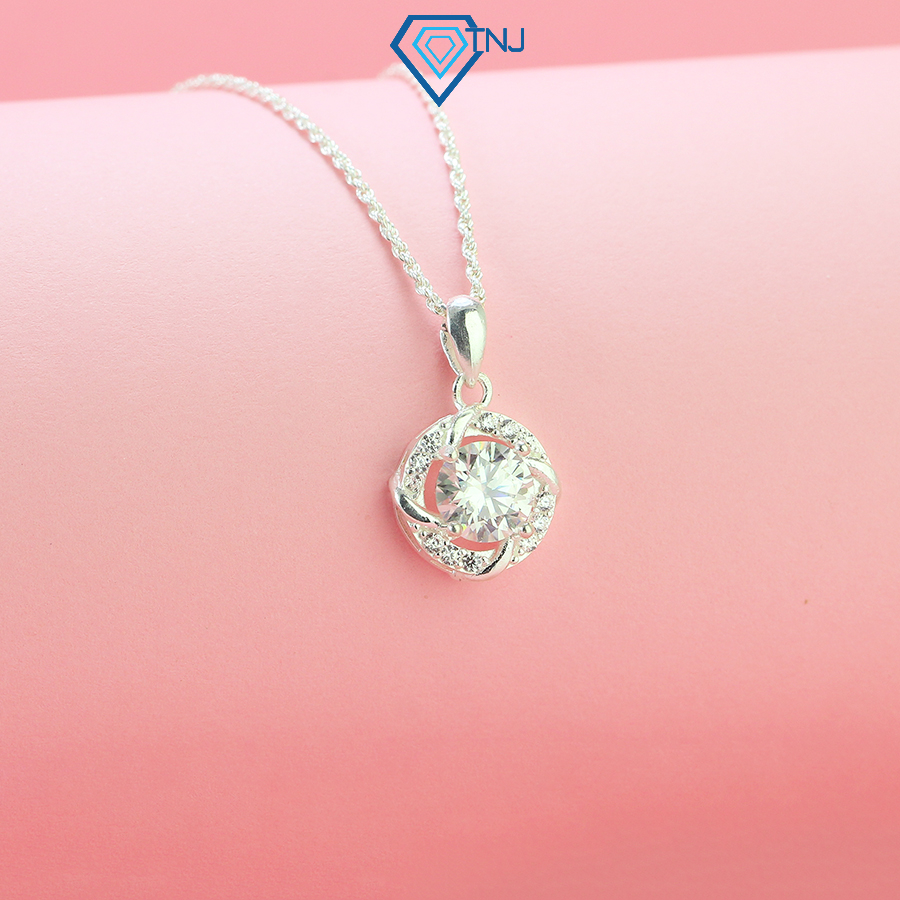 Dây chuyền nữ kim cương Moissanite loại 7 ly sang trọng, lấp lánh kiểm định GRA cao cấp DCNM0004 - Trang Sức TNJ