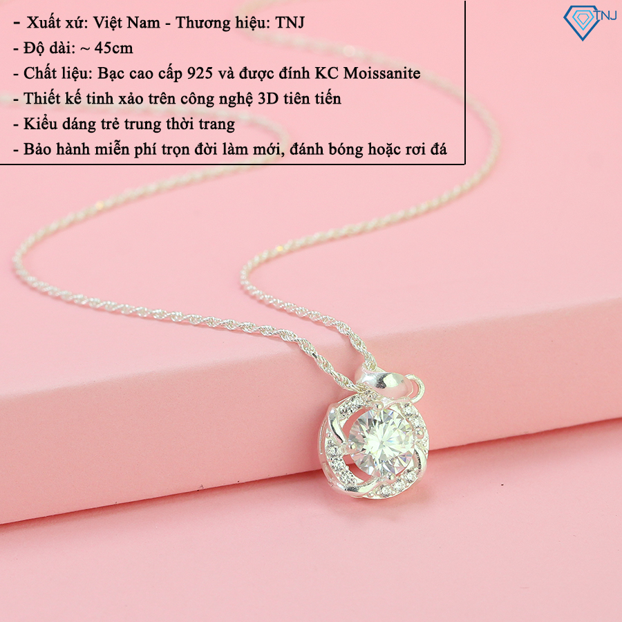 Dây chuyền nữ kim cương Moissanite loại 7 ly sang trọng, lấp lánh kiểm định GRA cao cấp DCNM0004 - Trang Sức TNJ