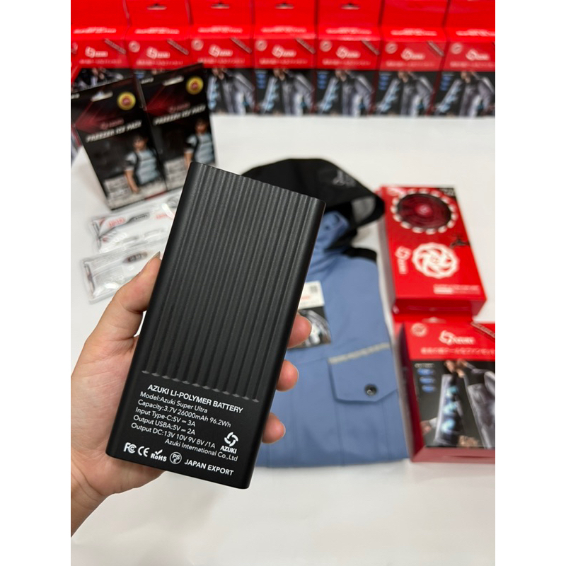 Pin AZUKI SUPER ULTRA 2023 Li-Polymer Dòng 26000MAH Cực Trâu Sử Dụng Cho Quạt 13V