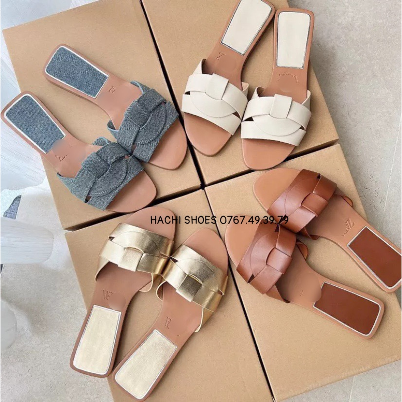 Dép nữ quai ngang bản vá nhiều màu mẫu hót Hachi shoes B201