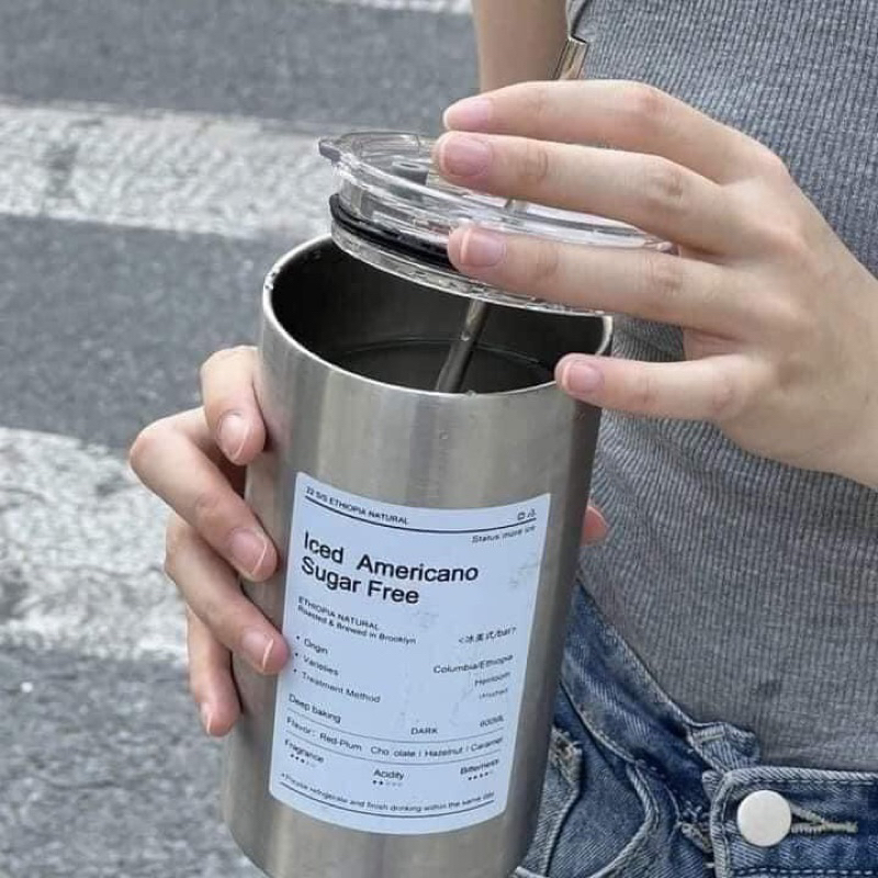 Ly giữ nhiệt Americer 600ml ly giữ nhiệt 2 chiều nóng và lạnh