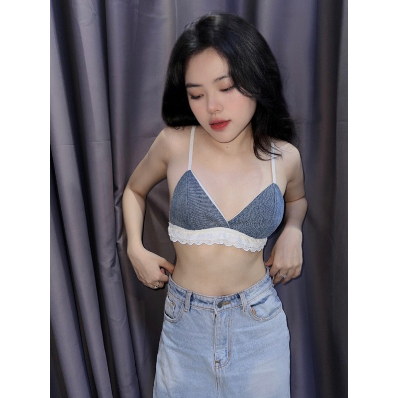 Áo Bra dễ thương phối ren , có thể mặc đi biển - Handmade by Mimi house