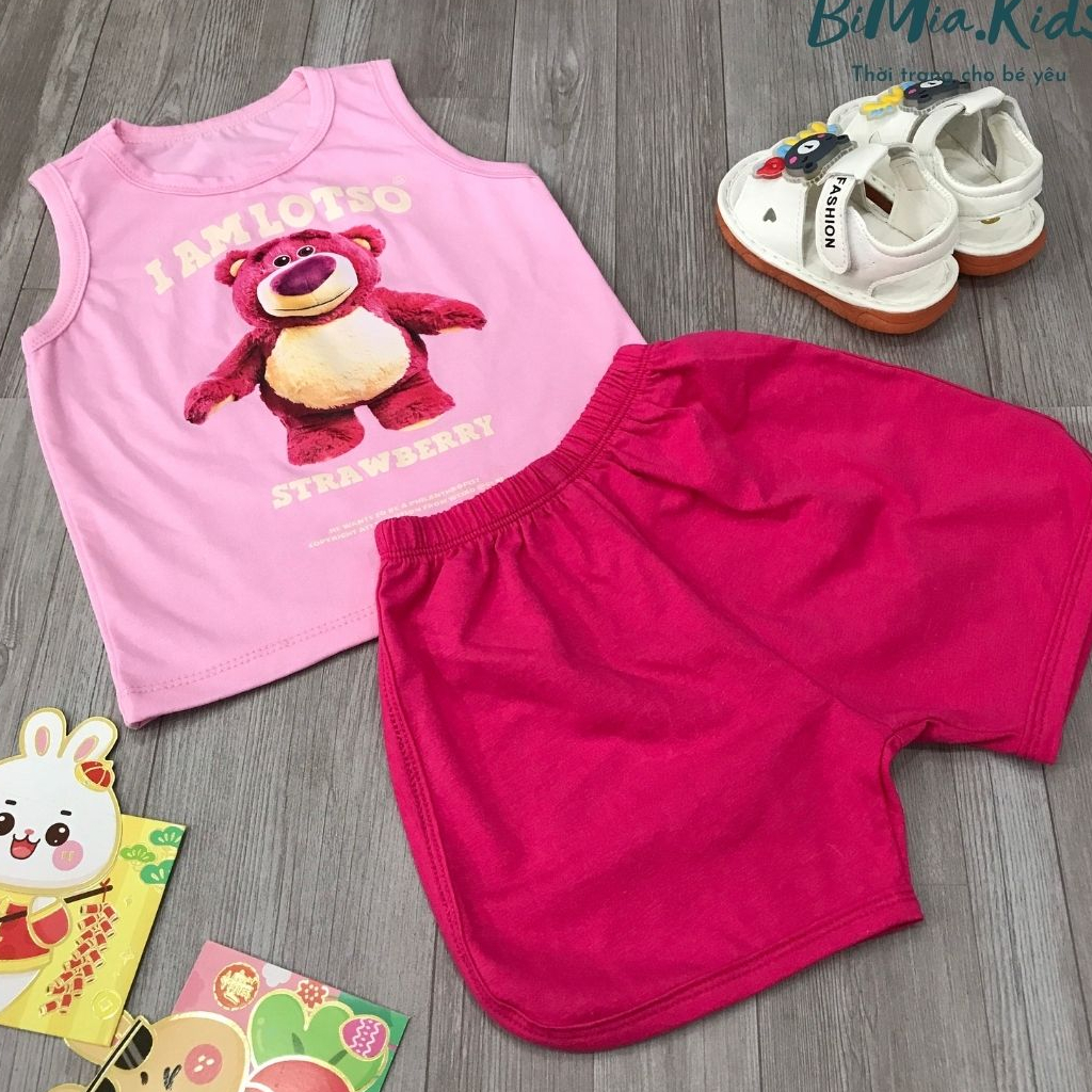 Set Ba Lỗ Trẻ Em BIMIA KIDS, Bộ Sát Nách Cho Bé Cotton Thoáng Mát Đáng Yêu