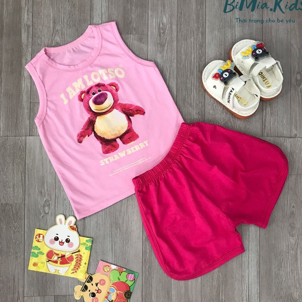 Set Ba Lỗ Trẻ Em BIMIA KIDS, Bộ Sát Nách Cho Bé Cotton Thoáng Mát Đáng Yêu