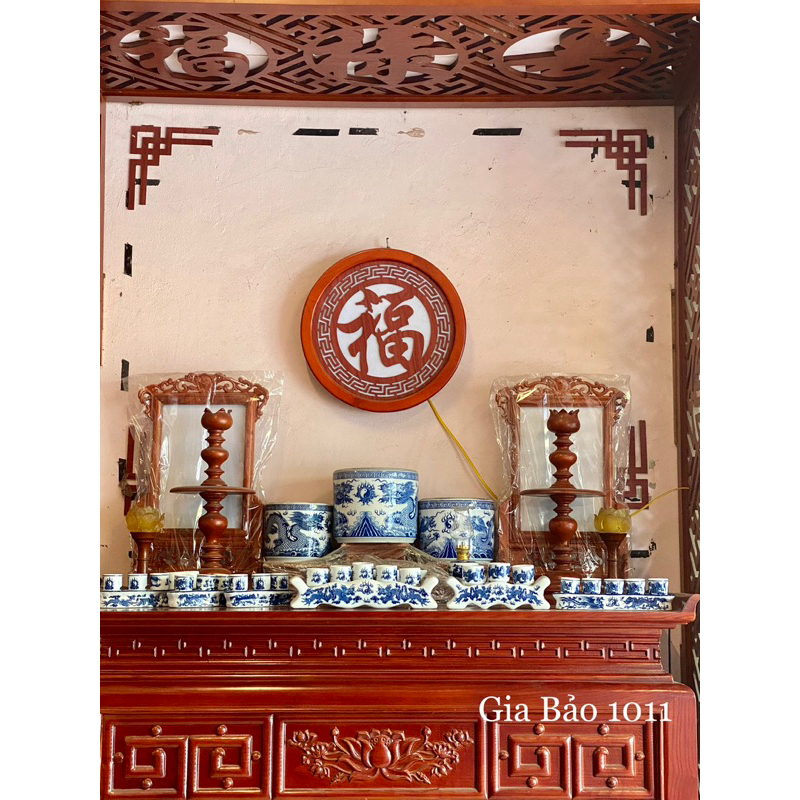 Bộ kỷ ngai - cong - thẳng men lam