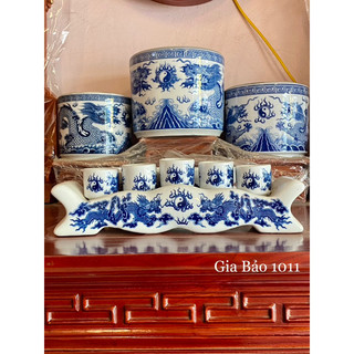 Bộ kỷ ngai - cong - thẳng men lam