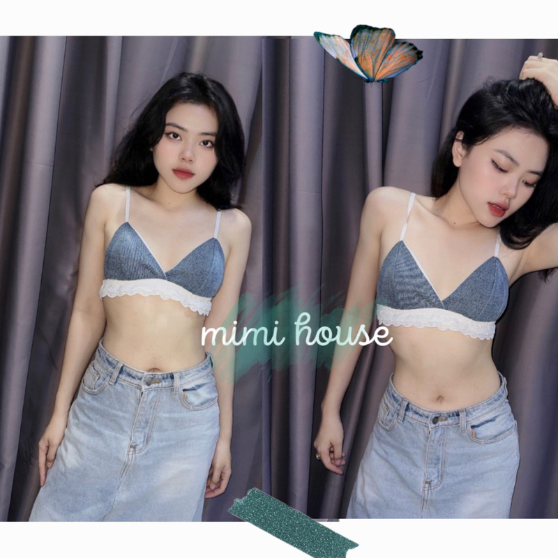 Áo Bra dễ thương phối ren , có thể mặc đi biển - Handmade by Mimi house