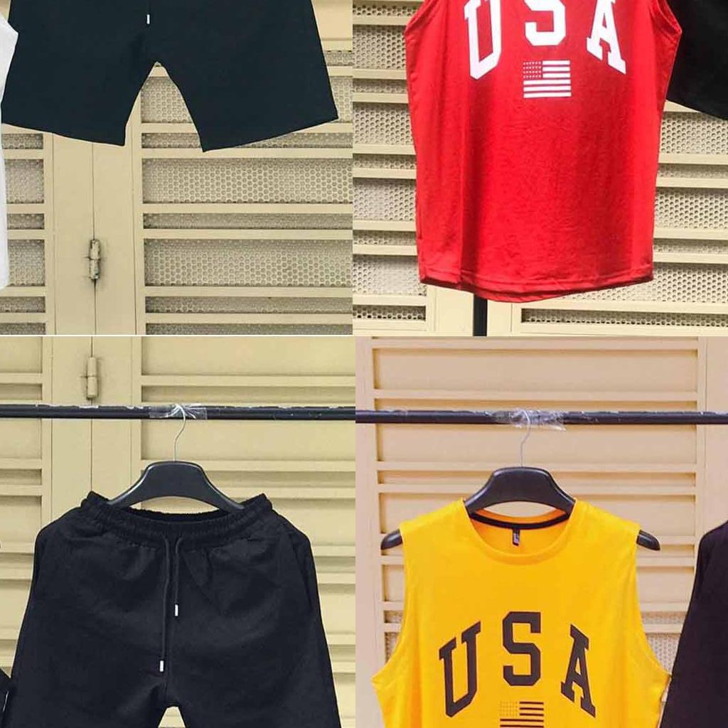 Bộ thể thao sát nách VOSION phối viền cổ siêu hot