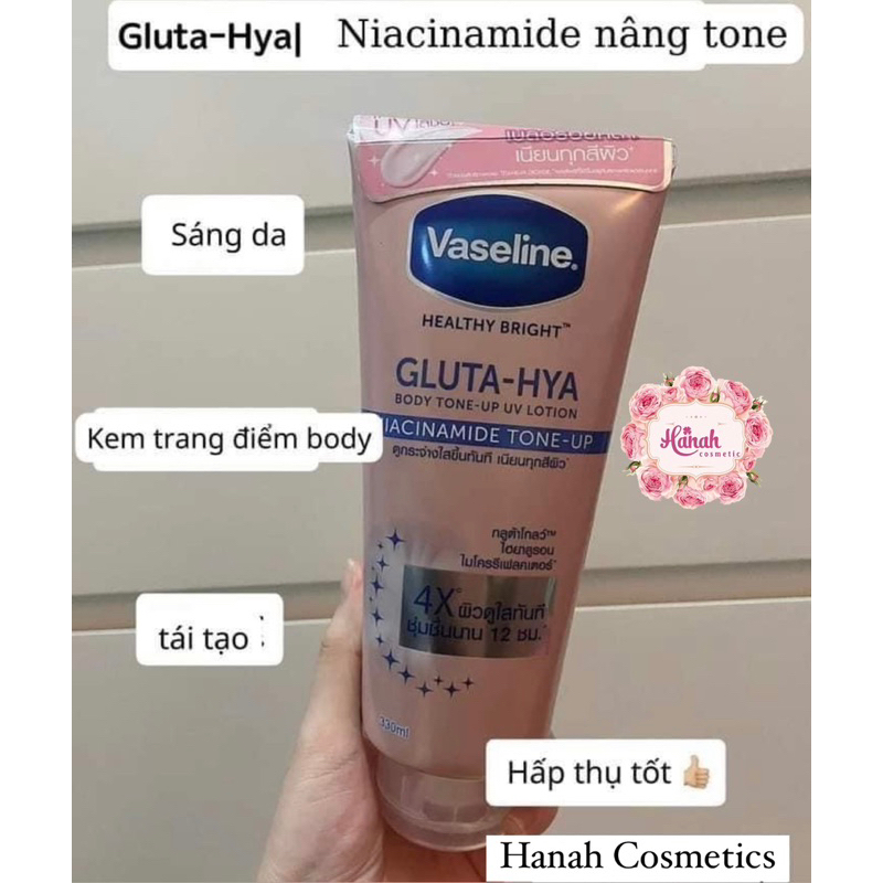 DƯỠNG THỂ VASELINE HEALTHY BRIGHT UV LOTION NIACINAMIDE TONE UP 300ML