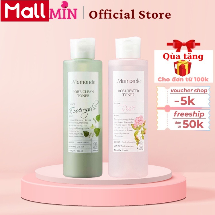 Toner Mamonde - Nước Hoa Hồng Cung Cấp Độ Âm Mamonde Rose Water Toner 250ml (socute)
