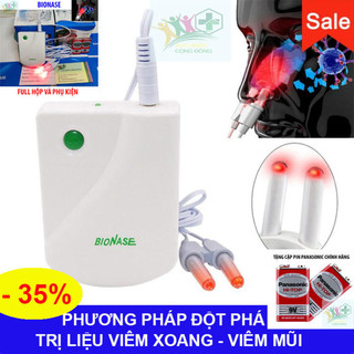Máy trị viêm mũi dị ứng, viêm xoang bionase kết nối dây laser và đặt vào đầu khoang mũi
