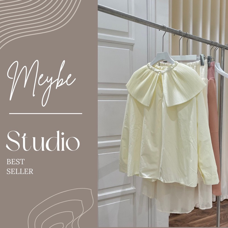 ÁO BẦU SƠ MI CỔ DẬP LY THIẾT KẾ CAO CẤP MEYBE HOUSE