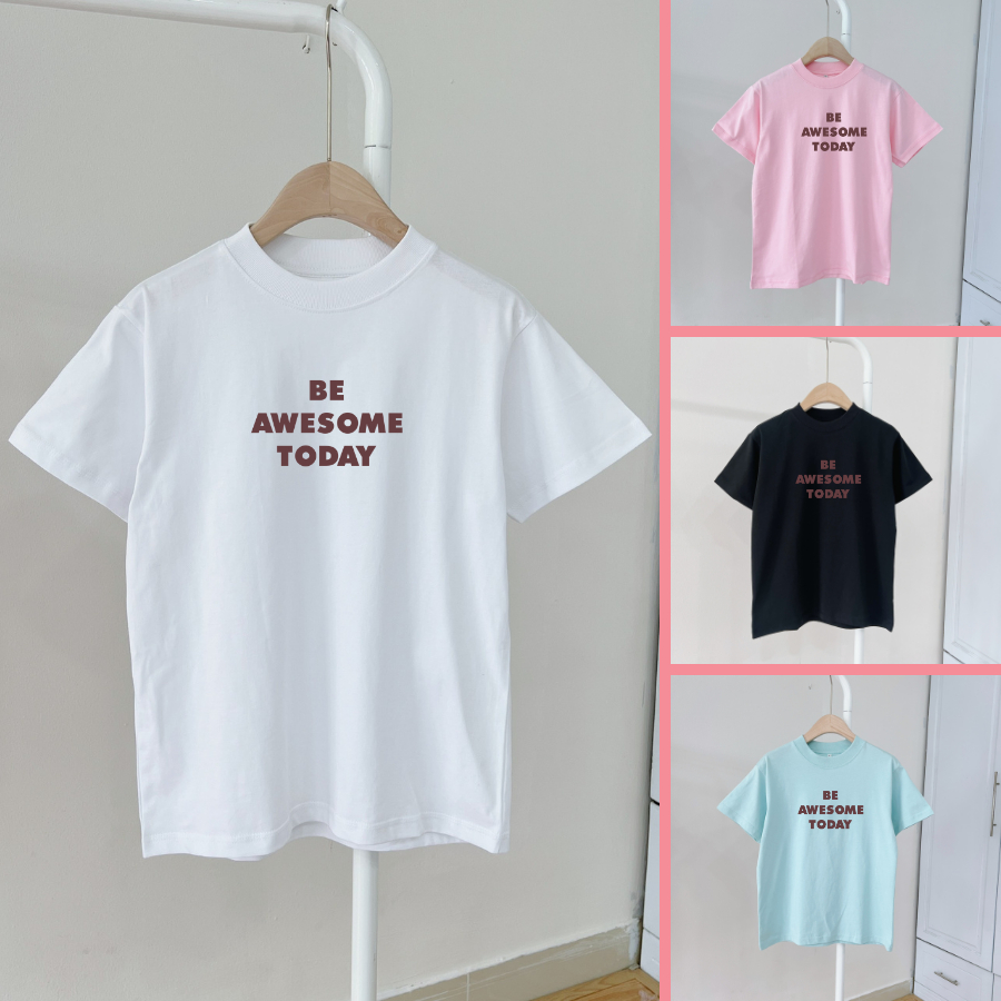 Áo thun nữ BABY TEE BE AWESOME Form nhỏ có Size chất vải Coton 100% chuẩn hàng Local Brand Brand Le Cellier
