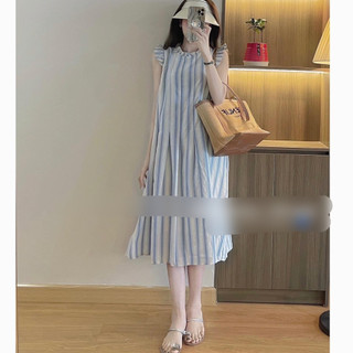 VÁY SƯƠNG KẺ XANH VIỀN BÈO CHO NỮ M9898792