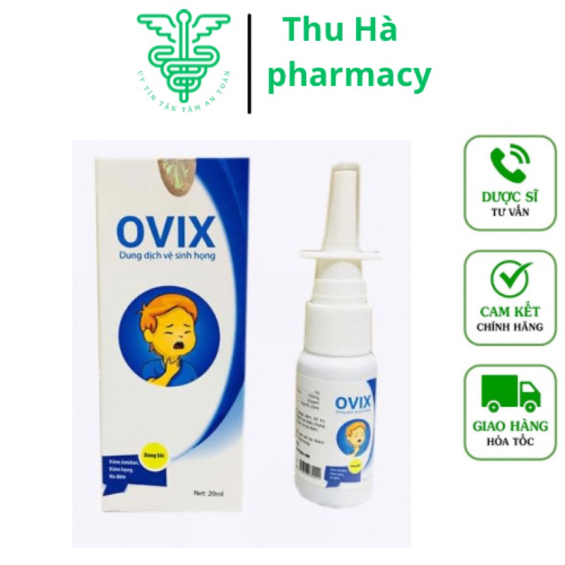 Xịt họng Ovix 20ml – Dung dịch vệ sinh họng, giảm đau rát họng