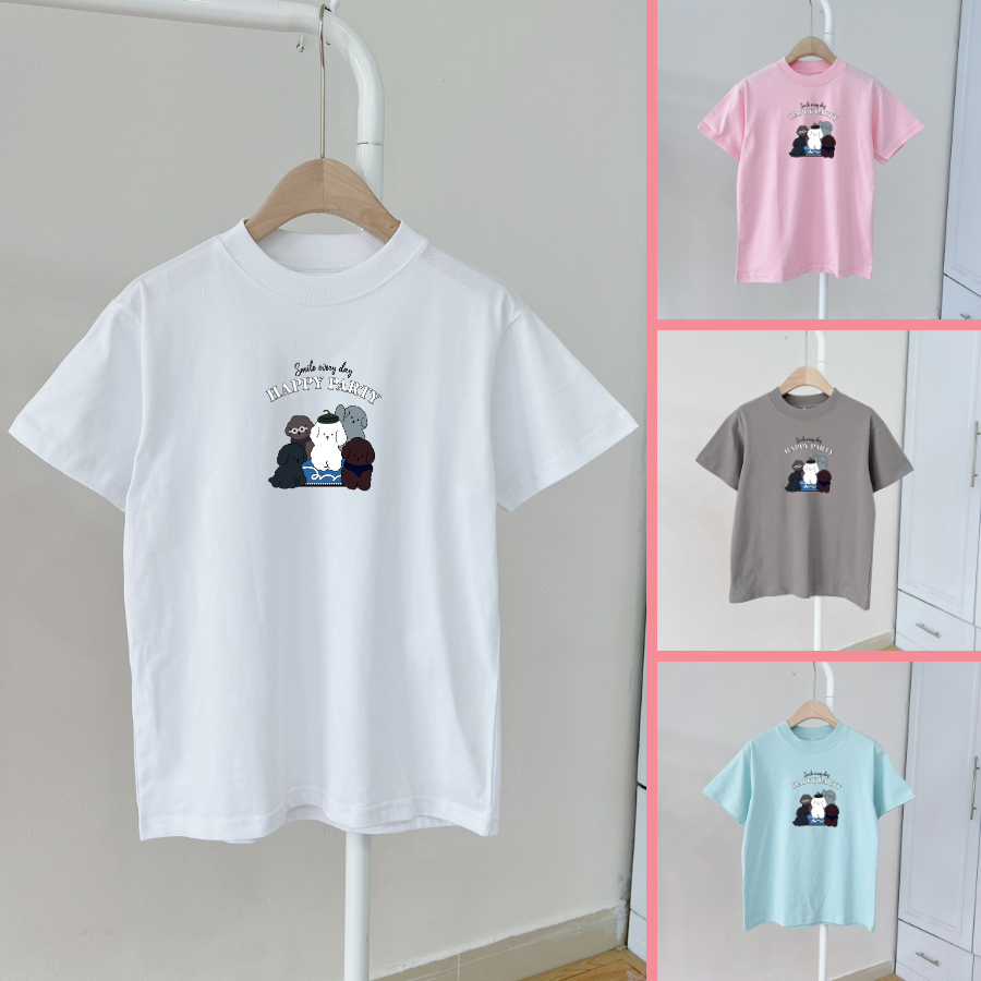Áo Thun Nữ Baby Tee LYB mẫu Happy party form slim nhỏ có size chất vải Cotton 100%