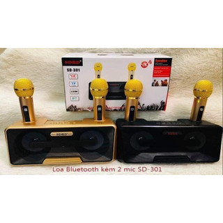 LOA KÈM MIC SDRD 301,KẾT NỐI BLUTOOTH, GỌN NHẸ DỄ DÀNG MANG THEO ĐI CHƠI , BẢO HÀNH 1 ĐỔI1 GỒM 2 MIC