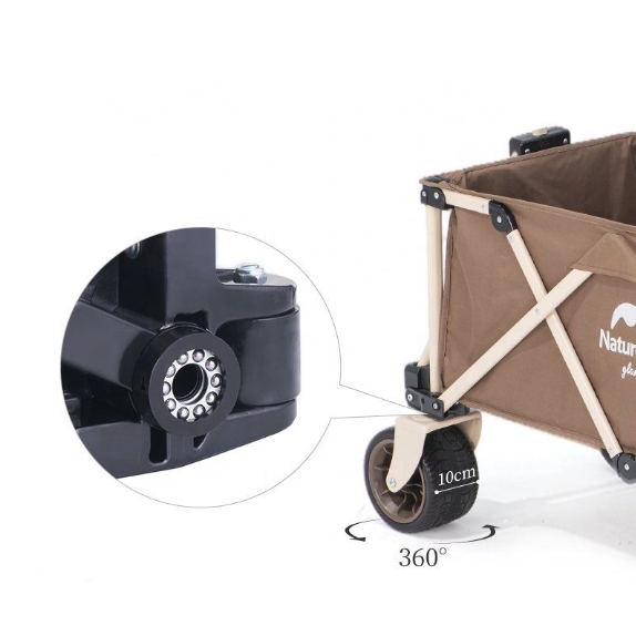 Combo xe kéo gấp gọn 4 chiều tháo rời bánh TC03 NatureHike NH20PJ009 kèm mặt bàn nhôm vân gỗ