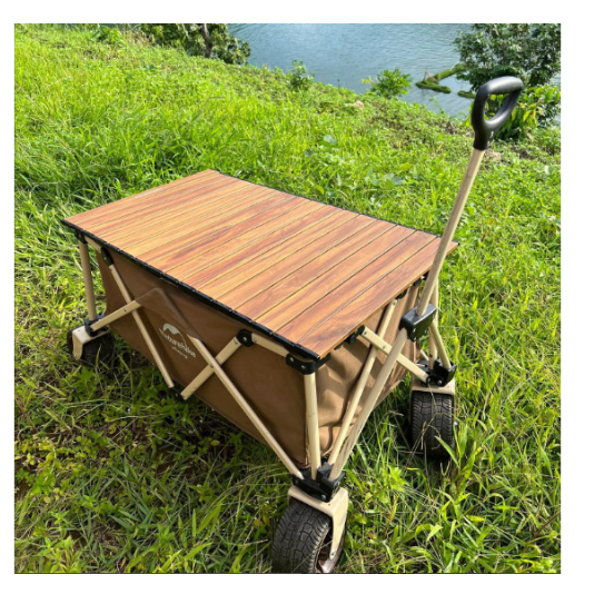 Combo xe kéo gấp gọn 4 chiều tháo rời bánh TC03 NatureHike NH20PJ009 kèm mặt bàn nhôm vân gỗ