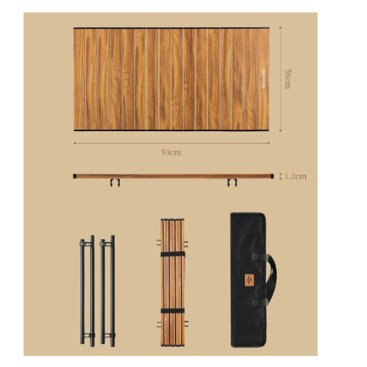 Combo xe kéo gấp gọn 4 chiều tháo rời bánh TC03 NatureHike NH20PJ009 kèm mặt bàn nhôm vân gỗ