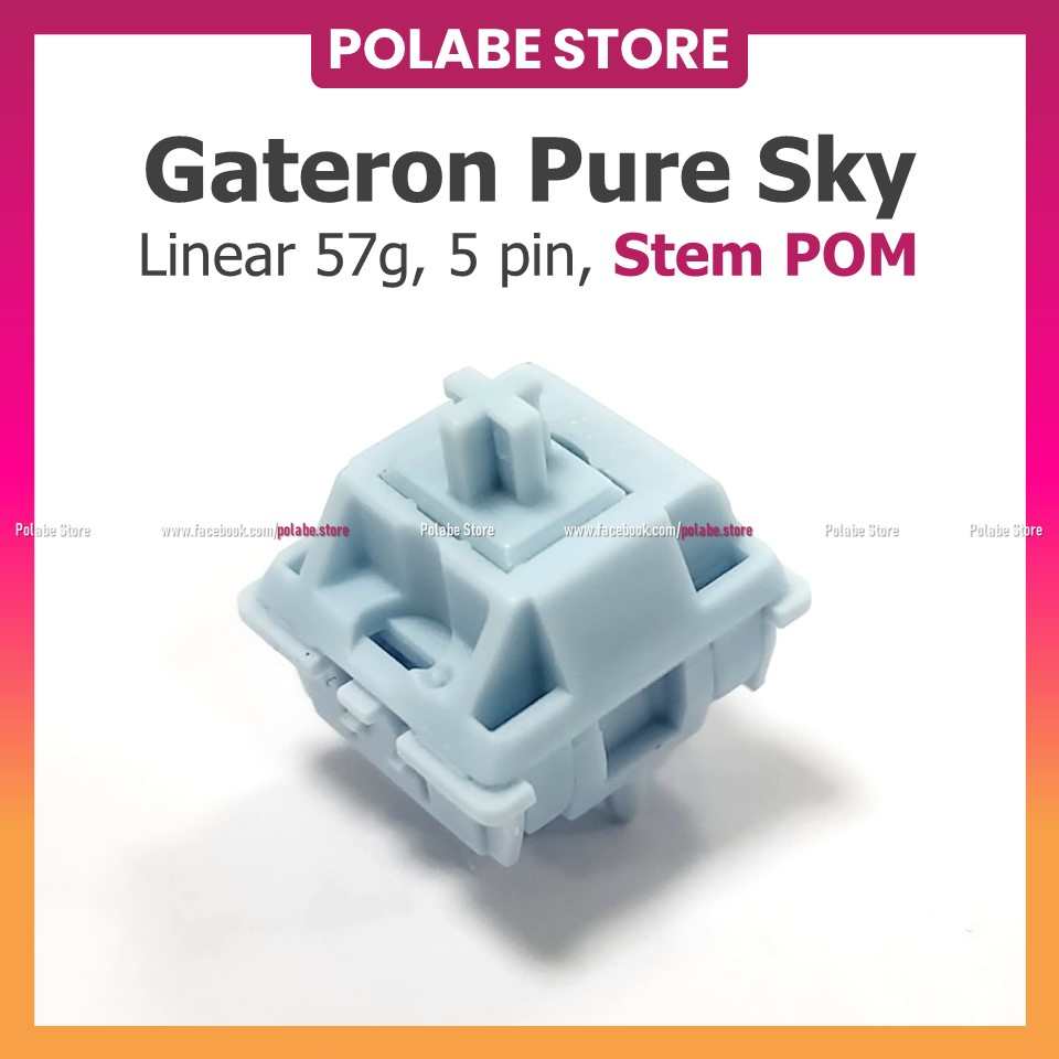 Gateron Pure Berry bàn phím cơ Swagkeys Modern Grey linear switch Gateron Pure Sky - Polabe Store