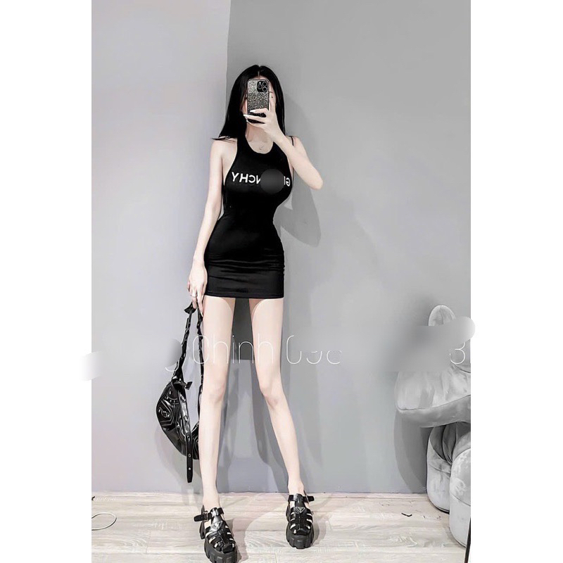 Đầm Body Sát Nách 3 Lỗ Dáng Ngắn Chữ GICHY