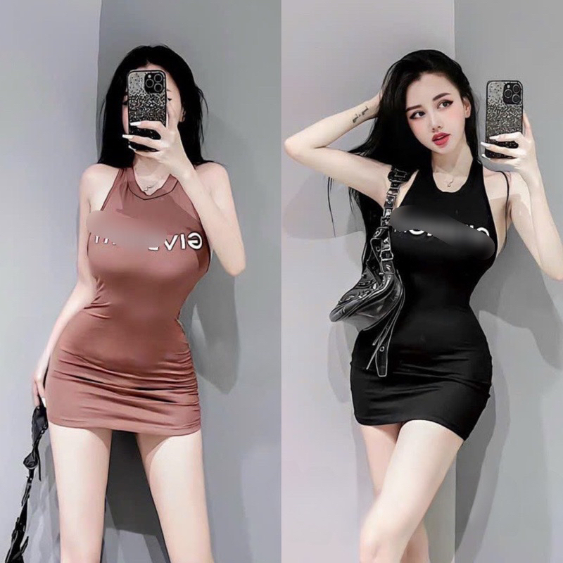 Đầm Body Sát Nách 3 Lỗ Dáng Ngắn Chữ GICHY