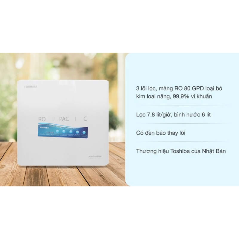 Máy lọc nước RO Toshiba TWP-N1686UV(W1) 3 lõi