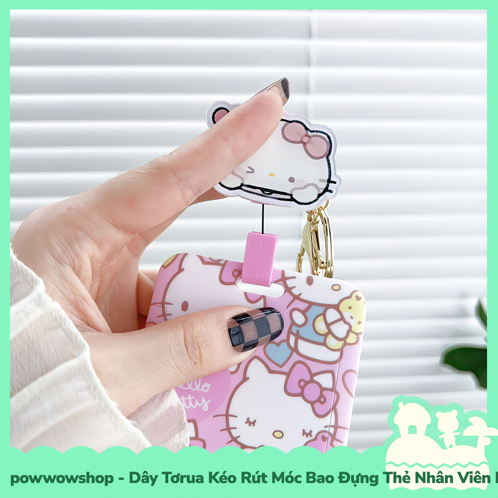 [Sẵn VN - Hỏa Tốc] Dây Tơrua Kéo Rút Móc Bao Đựng Thẻ Nhân Viên Nhựa ABS Phong Cách Nhân Vật Hoạt Hình Sanrio Hello K