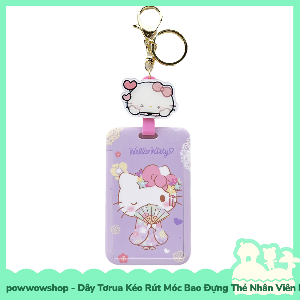 [Sẵn VN - Hỏa Tốc] Dây Tơrua Kéo Rút Móc Bao Đựng Thẻ Nhân Viên Nhựa ABS Phong Cách Nhân Vật Hoạt Hình Sanrio Hello K