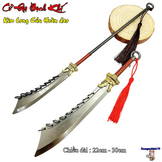 Mô hình Trung Hoa cổ đại binh khí Kim Long Cửu Hoàn Đao kim loại 22 cm 30cm