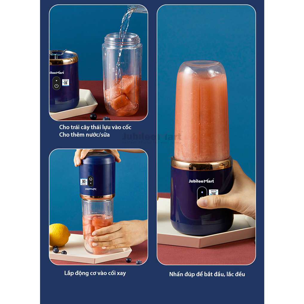 Máy Xay Sinh Tố Cầm Tay Sạc Điện - Máy Say Sinh Tố Đa Năng