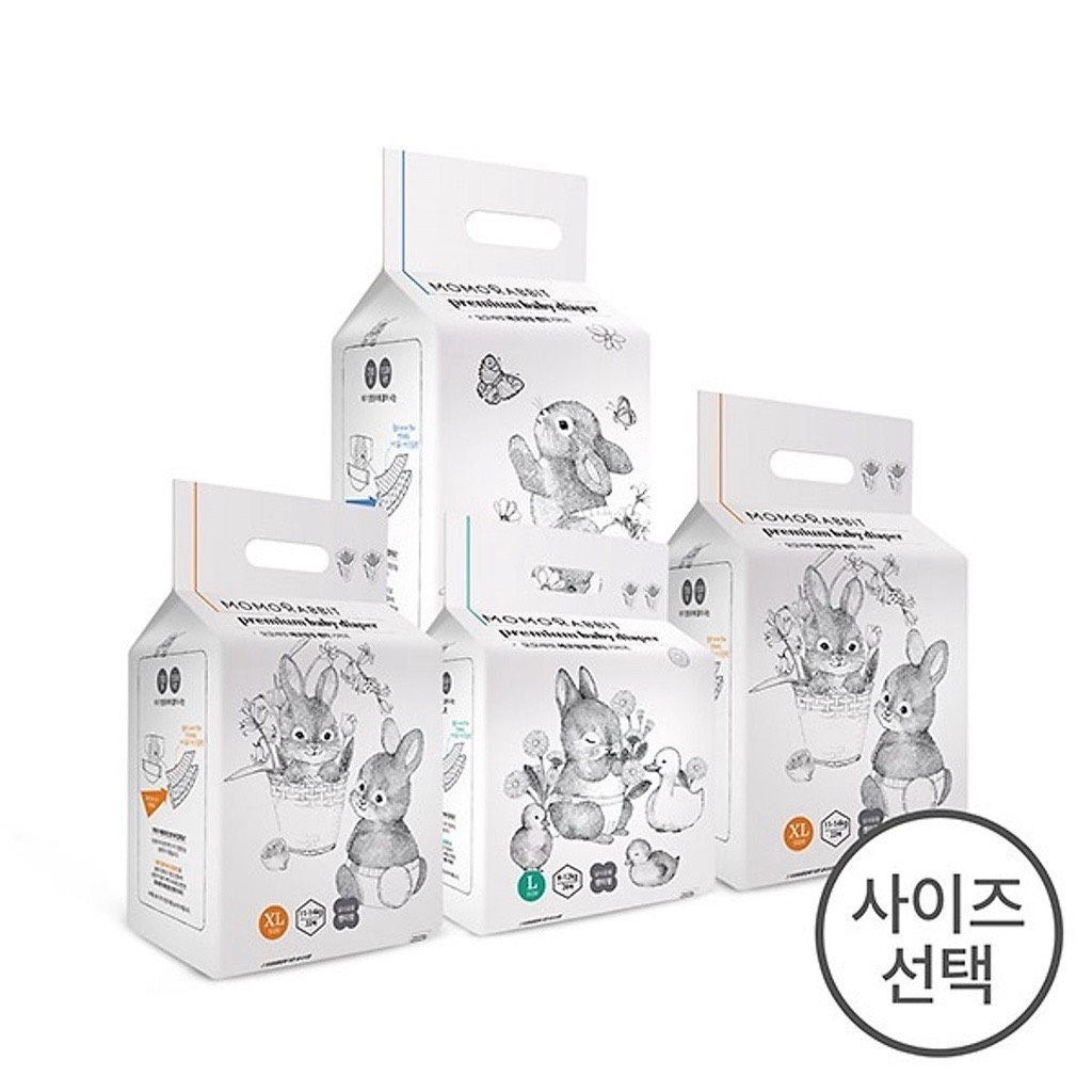 Bỉm momo rabbit nội địa HÀN Quốc dán/quần đủ size S36/M32/L30/xl28/L28/xl22/xxl18