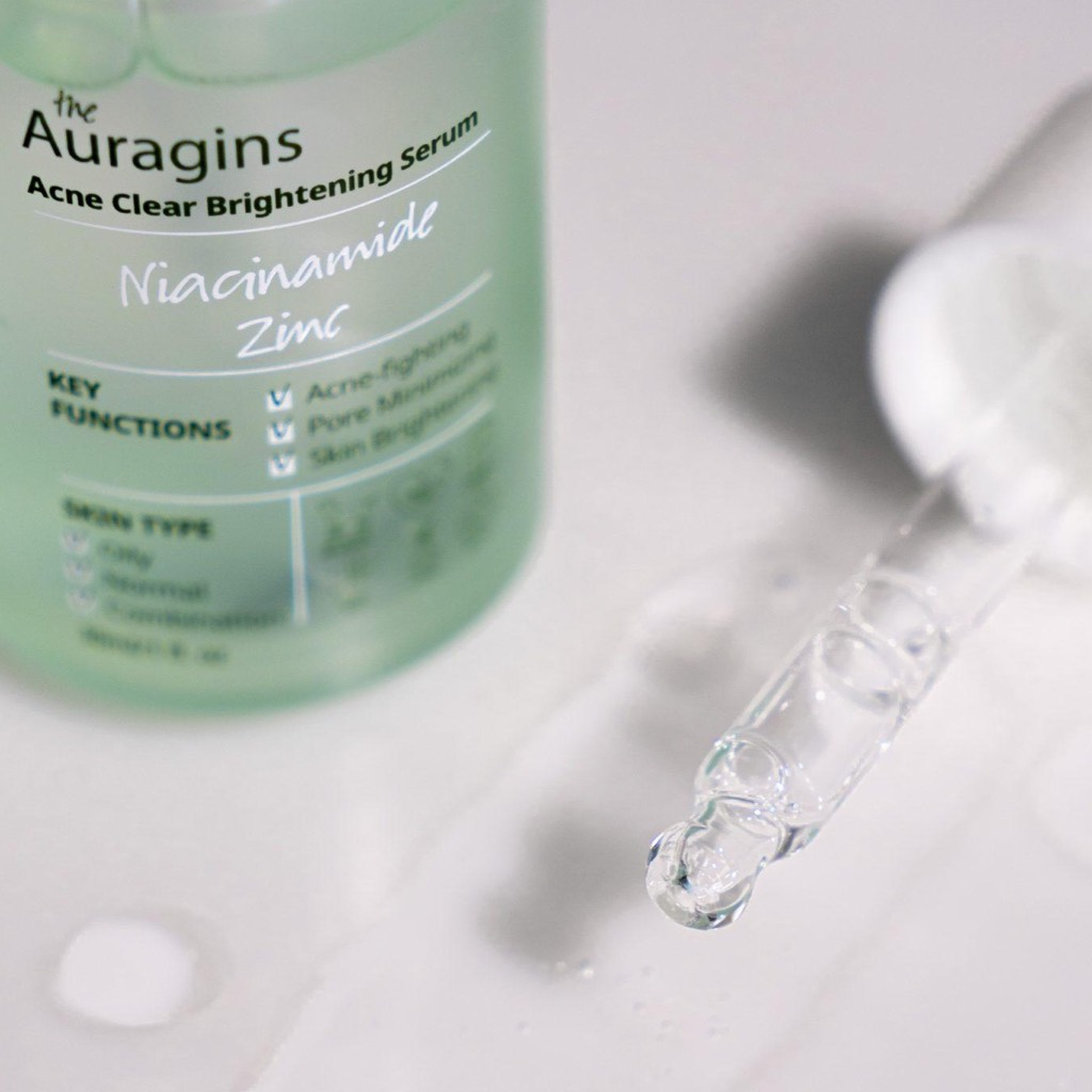 Tinh Chất Giảm Thâm The Auragins 10% Niacinamide + 1% Zinc Acne Clear Brightening Serum