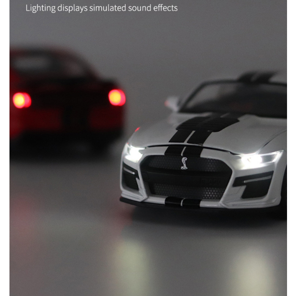Xe mô hình xe Ford Mustang Shelby GT500 thể thao kim loại Tỉ lệ 1:32 Full tính năng Hiệu ứng ánh sáng và âm thanh