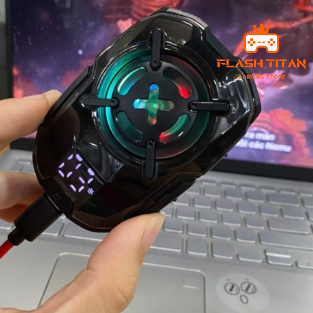 Quạt tản nhiệt điện thoại Memo DL16 sử dụng AI - Có đèn led màn hình hiển thị nhiệt độ- Bản nâng cấp của Memo DL05