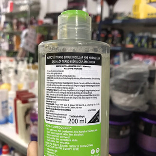 Nước Tẩy Trang Simple Micellar Water 200ml
